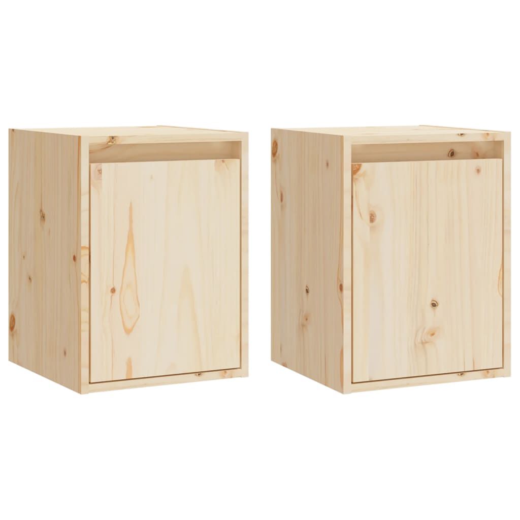 vidaXL Ντουλάπια Τοίχου 2 τεμ. 30 x 30 x 40 εκ. από Μασίφ Ξύλο Πεύκου