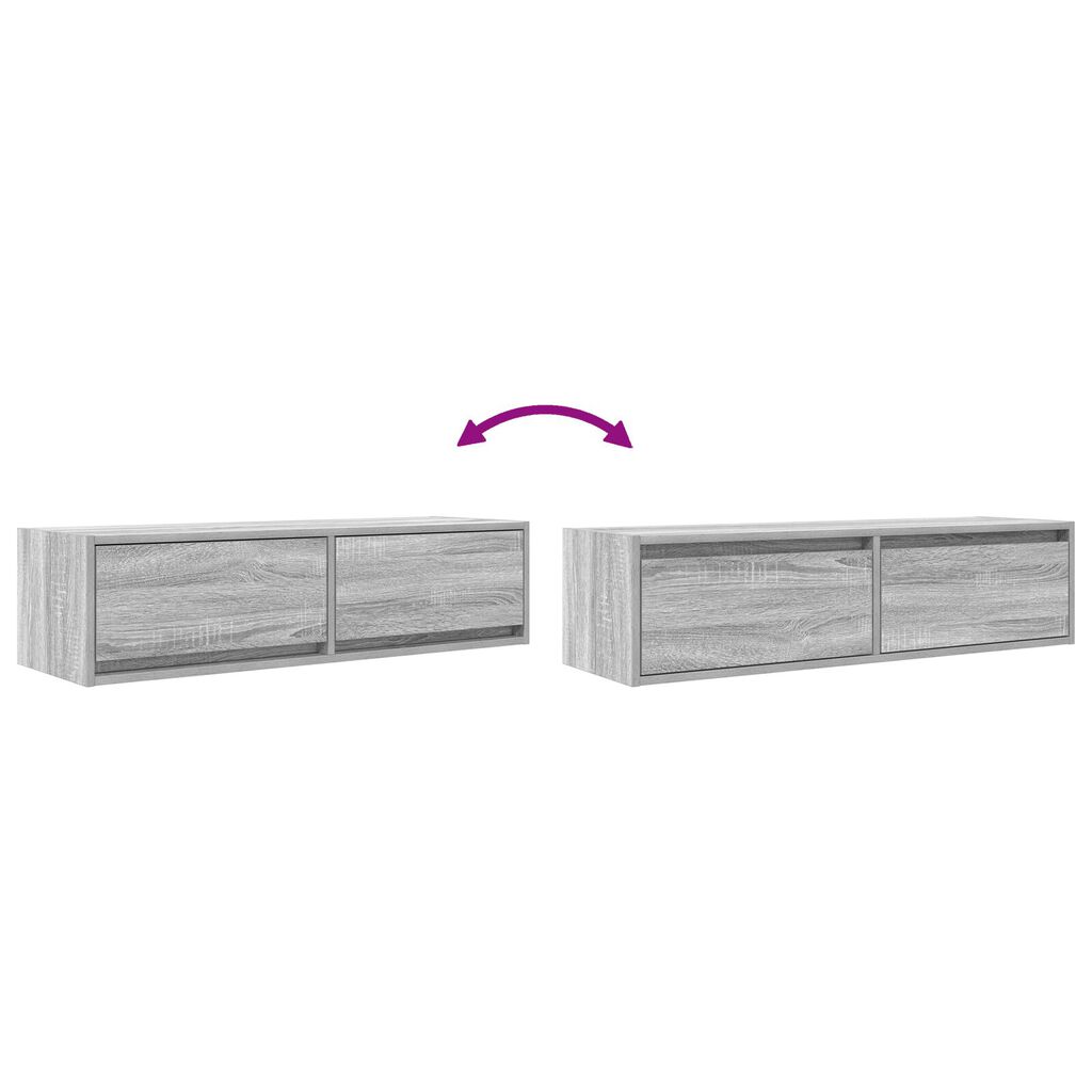 vidaXL Κονσόλα Τηλεόρασης Γκρι Σονομά 100x31x25,5 εκ Επεξεργασμένο Ξύλο