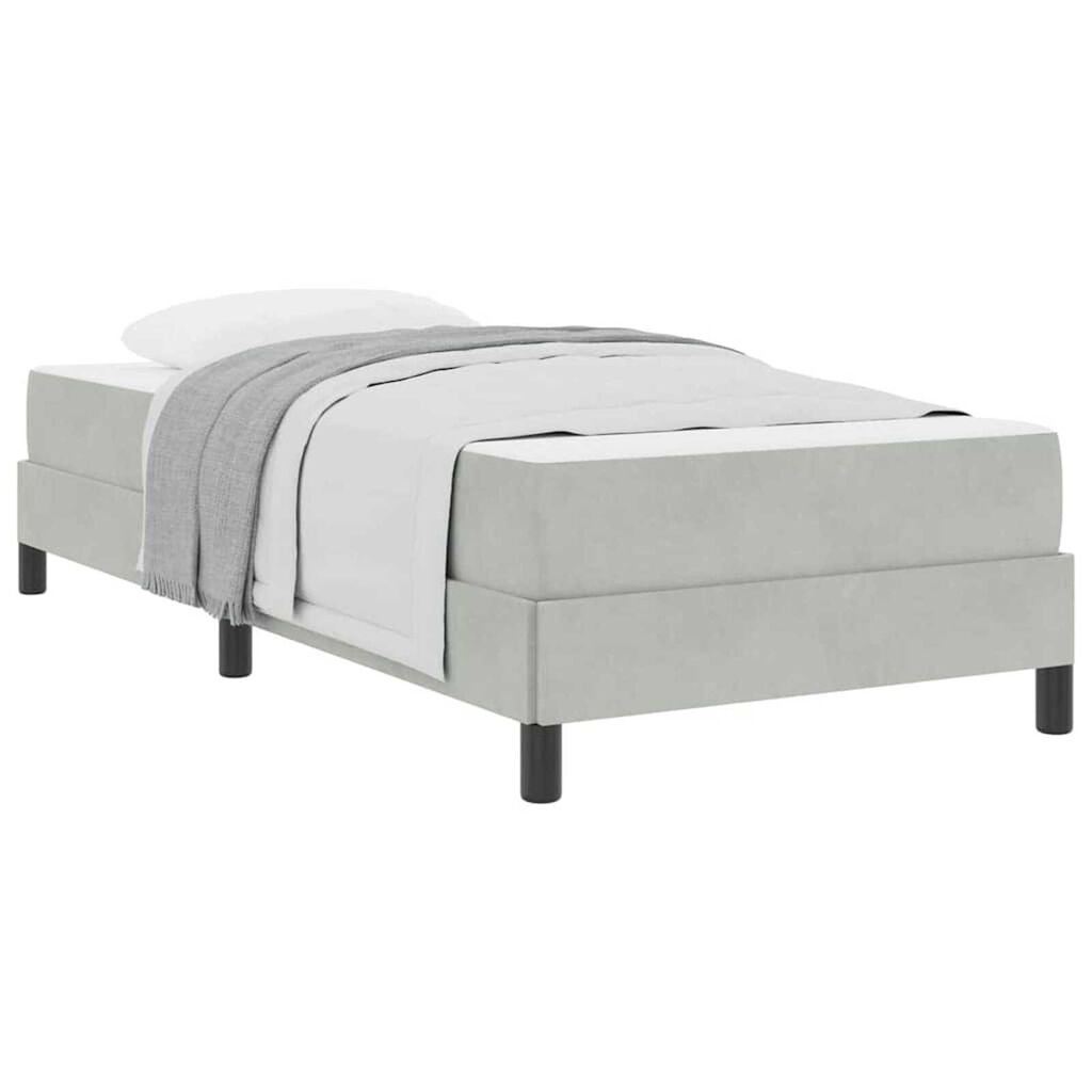 vidaXL Κρεβάτι box spring με στρώμα Ανοιχτό γκρι 80 x 200 cm Βελούδο