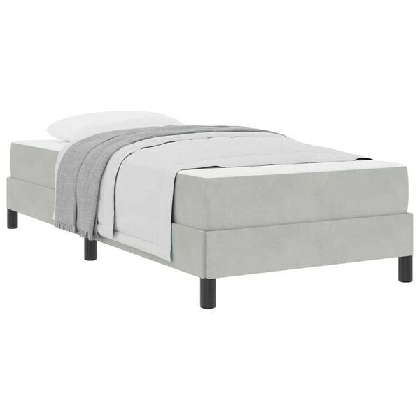 vidaXL Κρεβάτι box spring με στρώμα Ανοιχτό γκρι 80 x 200 cm Βελούδο