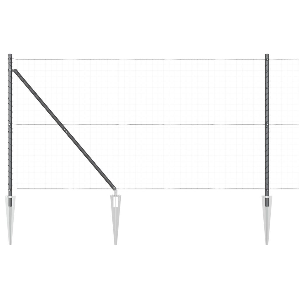 vidaXL Στυλοί Φράχτη με Σφήνα 52 τεμάχια Ø32 mm 160 cm Γαλβανισμένο Ατσάλι