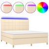 vidaXL &Kappa;&rho;&epsilon;&beta;ά&tau;&iota; Boxspring &mu;&epsilon; &Sigma;&tau;&rho;ώ&mu;&alpha; & LED &Kappa;&rho;&epsilon;&mu; 180x200 &epsilon;&kappa;. &Upsilon;&phi;&alpha;&sigma;&mu;ά&tau;&iota;&nu;&omicron;