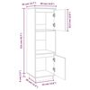 vidaXL Ντουλάπι Ψηλό Μελί 38 x 35 x 117 εκ. από Μασίφ Ξύλο Πεύκου