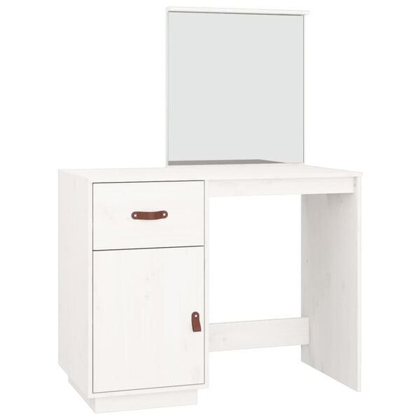 vidaXL Μπουντουάρ Λευκό 95x50x134 εκ. Μασίφ Ξύλο Πεύκου