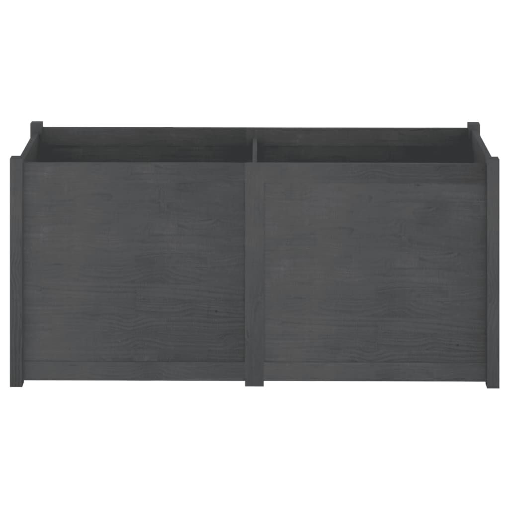 vidaXL Ζαρντινιέρα Κήπου Γκρι 150 x 50 x 70 εκ. από Μασίφ Ξύλο Πεύκου