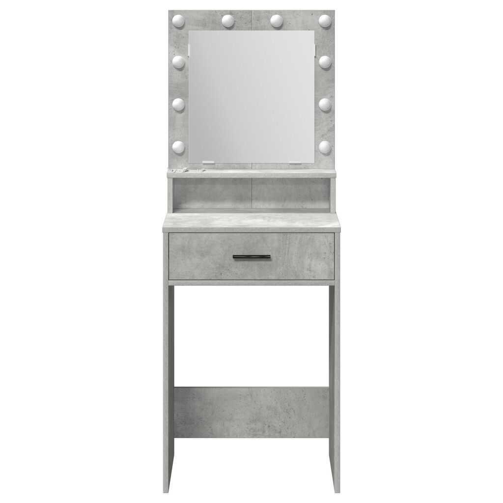 VidaXL Τραπέζι Ε dressing με LED Φώτα Γκρι Σκυρόδεμα 50x41x135 εκ.