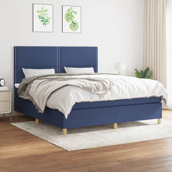 vidaXL &Kappa;&rho;&epsilon;&beta;ά&tau;&iota; Boxspring &mu;&epsilon; &Sigma;&tau;&rho;ώ&mu;&alpha; &Mu;&pi;&lambda;&epsilon; 180x200 &epsilon;&kappa;. &Upsilon;&phi;&alpha;&sigma;&mu;ά&tau;&iota;&nu;&omicron;