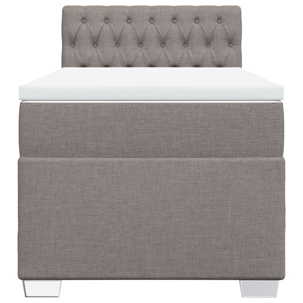 vidaXL Κρεβάτι Boxspring με Στρώμα Taupe 100 x 200 εκ. Υφασμάτινο