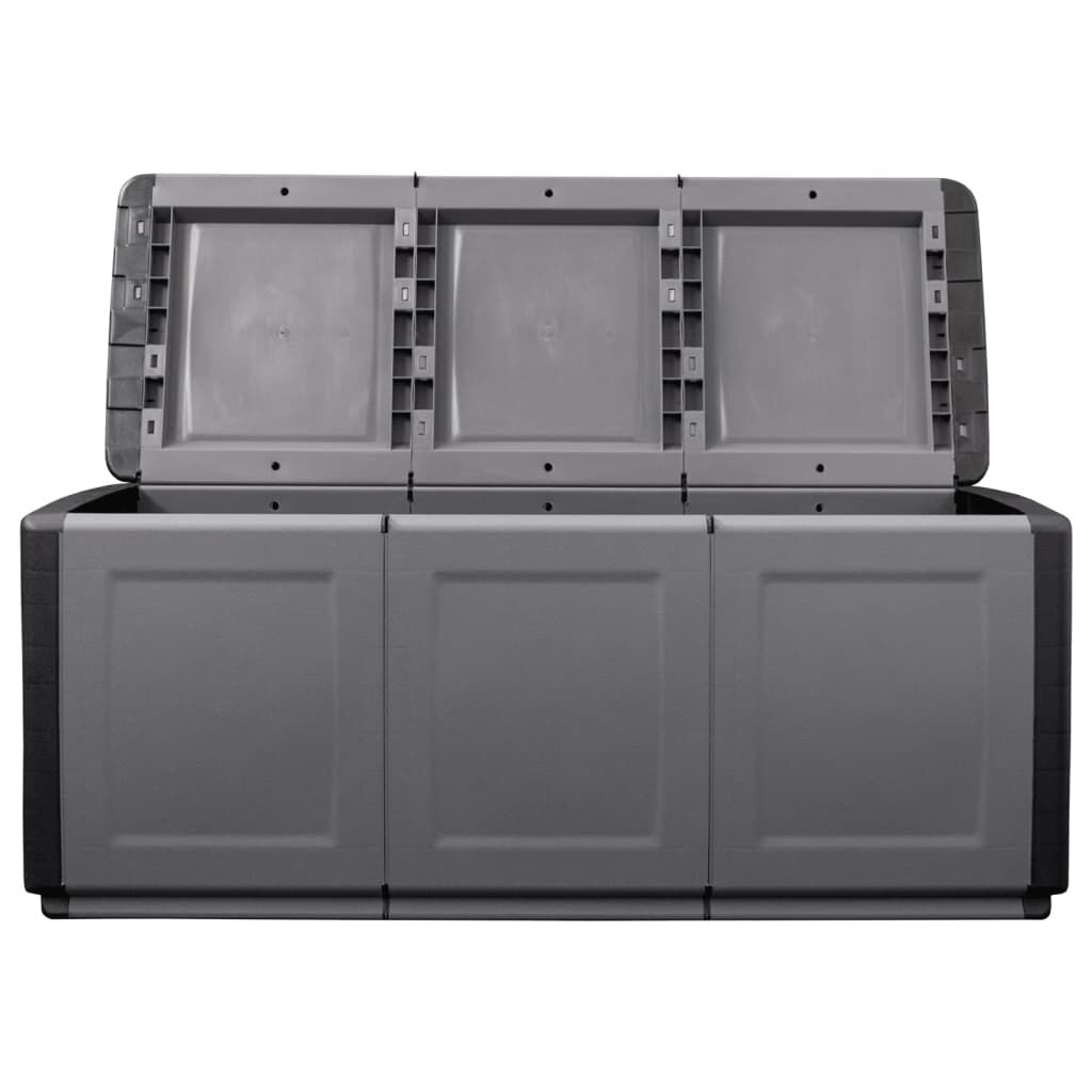 vidaXL Μπαούλο Αποθήκευσης Κήπου 138x53x57 εκ Σκ. Γκρι/Μαύρο 130 Λίτρα