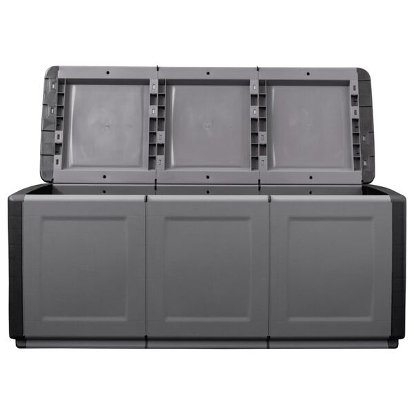 vidaXL Μπαούλο Αποθήκευσης Κήπου 138x53x57 εκ Σκ. Γκρι/Μαύρο 130 Λίτρα