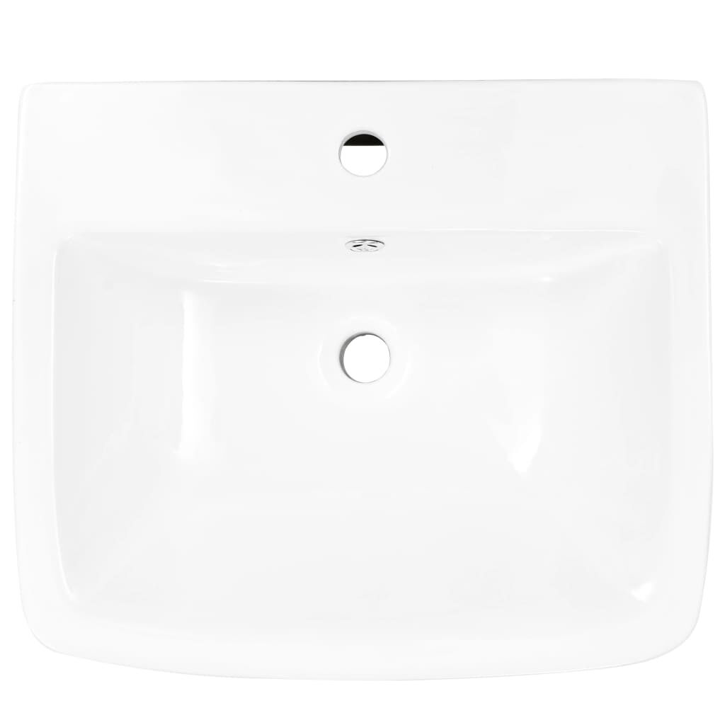 vidaXL Νιπτήρας Επιτοίχιος Λευκός 530 x 440 x 370 χιλ. Κεραμικός