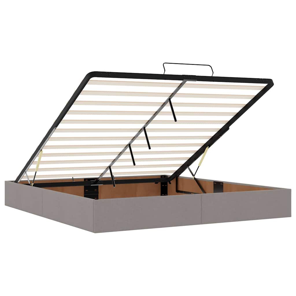 vidaXL Οθωμανικό κρεβάτι με στρώμα Taupe 180x200cm ύφασμα