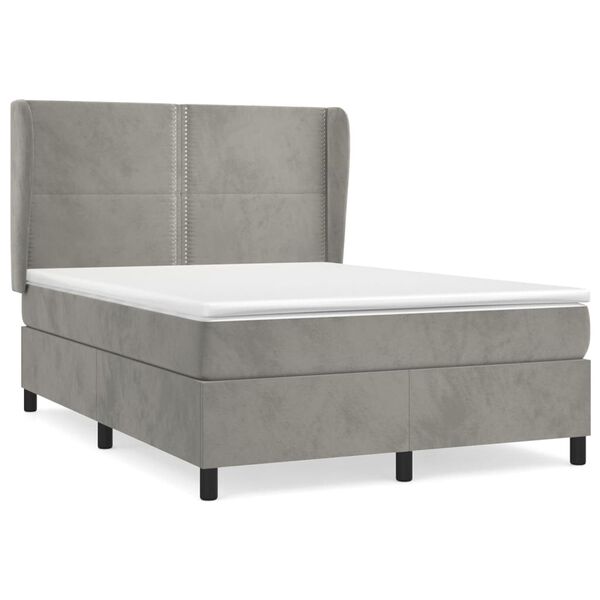 vidaXL &Kappa;&rho;&epsilon;&beta;ά&tau;&iota; Boxspring &mu;&epsilon; &Sigma;&tau;&rho;ώ&mu;&alpha; &Alpha;&nu;&omicron;&iota;&chi;&tau;ό &Gamma;&kappa;&rho;&iota; 140x190 &epsilon;&kappa;. &Beta;&epsilon;&lambda;&omicron;ύ&delta;&iota;&nu;&omicron;