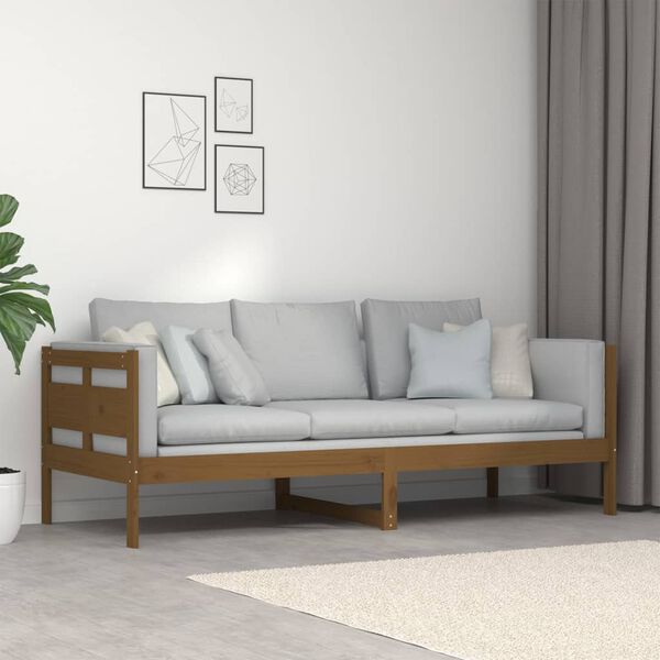 vidaXL Καναπές Κρεβάτι Καφέ Μελί 80 x 200 εκ. από Μασίφ Ξύλο Πεύκου