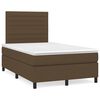 vidaXL Κρεβάτι Boxspring με Στρώμα Σκούρο Καφέ 120x200 εκ. Υφασμάτινο