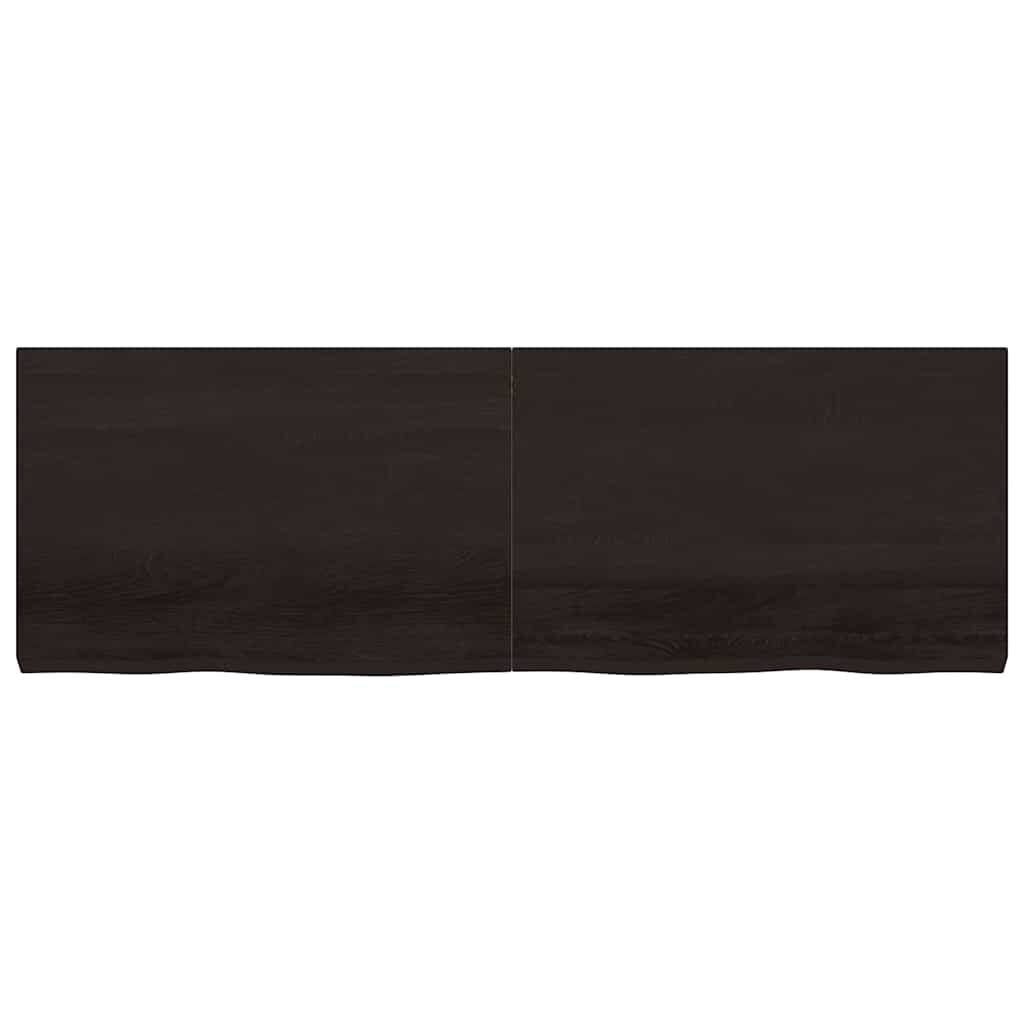 vidaXL Ράφι Τοίχου Σκούρο Καφέ 180x60x(2-6) εκ. Επεξ. Μασίφ Ξύλο Δρυός