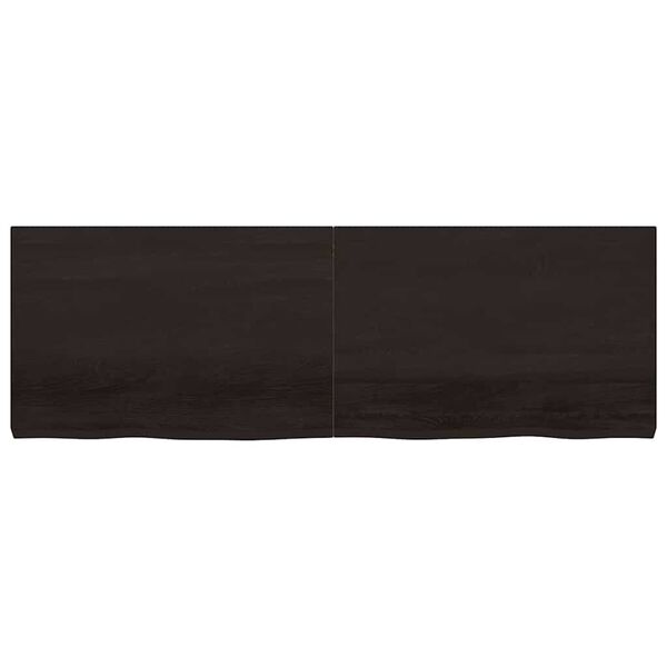 vidaXL Ράφι Τοίχου Σκούρο Καφέ 180x60x(2-6) εκ. Επεξ. Μασίφ Ξύλο Δρυός