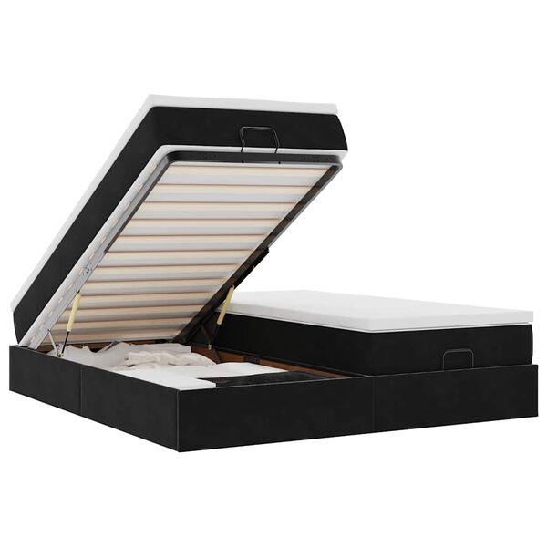 vidaXL &Omicron;&theta;&omega;&mu;&alpha;&nu;&iota;&kappa;ό &kappa;&rho;&epsilon;&beta;ά&tau;&iota; &mu;&epsilon; &sigma;&tau;&rho;ώ&mu;&alpha;&tau;&alpha; &Mu;&alpha;ύ&rho;&omicron; 160x200cm Velvet