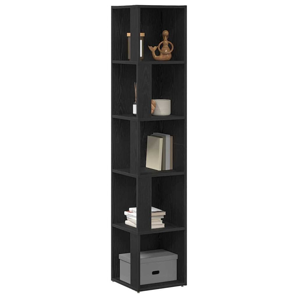 vidaXL Γωνιακά ράφια Μαύρη δρυς 33 x 33 x 164.5 cm Επεξεργασμένο ξύλο