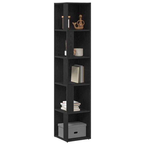 vidaXL Γωνιακά ράφια Μαύρη δρυς 33 x 33 x 164.5 cm Επεξεργασμένο ξύλο
