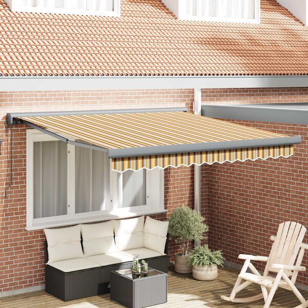vidaXL Αυτόματη Ανασυρόμενη Τέντα Ριγέ 300x250 cm