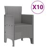 vidaXL Σέτ φαγητού για κήπο 11 pcs Ανοιχτό γκρι Πολυπροπυλένιο