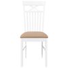 vidaXL Καρέκλες τραπεζαρίας με μαξιλάρια 2 τεμάχια Λευκό μασίφ ξύλο