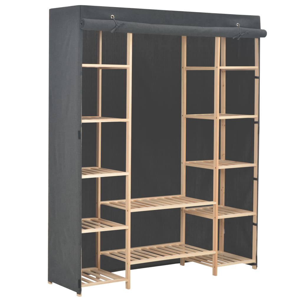 vidaXL Ντουλάπα Γκρι 135 x 40 x 170 εκ. Υφασμάτινη