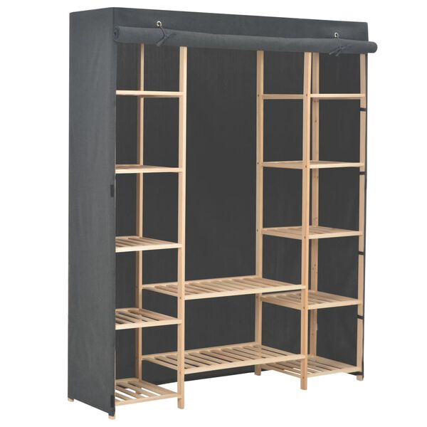vidaXL Ντουλάπα Γκρι 135 x 40 x 170 εκ. Υφασμάτινη