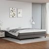 vidaXL Κρεβάτι Boxspring με Στρώμα Γκρι 200x200 εκ. Συνθετικό Δέρμα