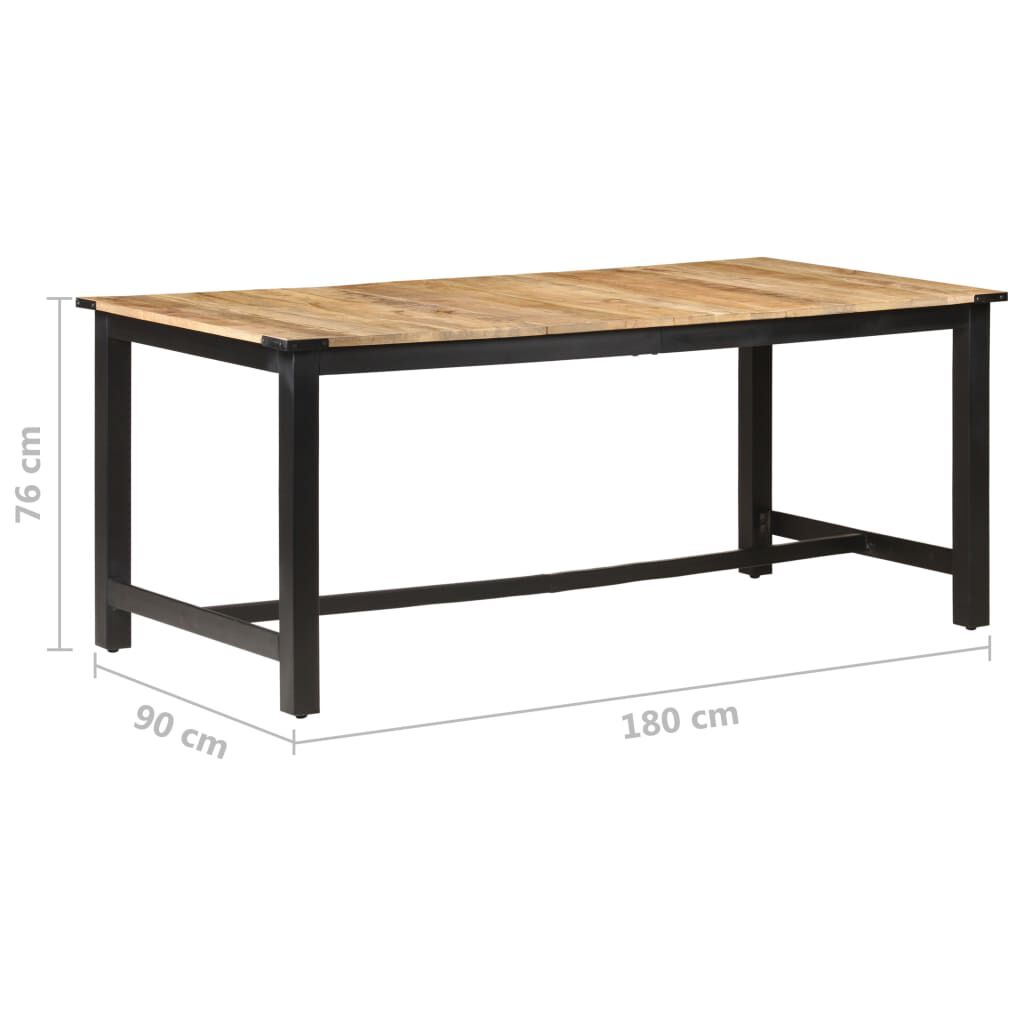 vidaXL Τραπεζαρία 180 x 90 x 76 εκ. από Μασίφ Ακατέργαστο Ξύλο Μάνγκο
