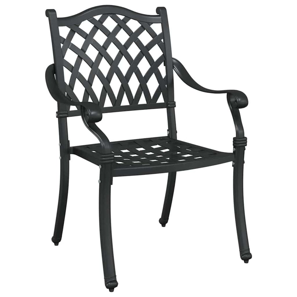 vidaXL Καρέκλα Κήπου 2 pcs Μαύρο 55 x 56.5 x 91εκ Αλουμίνιο