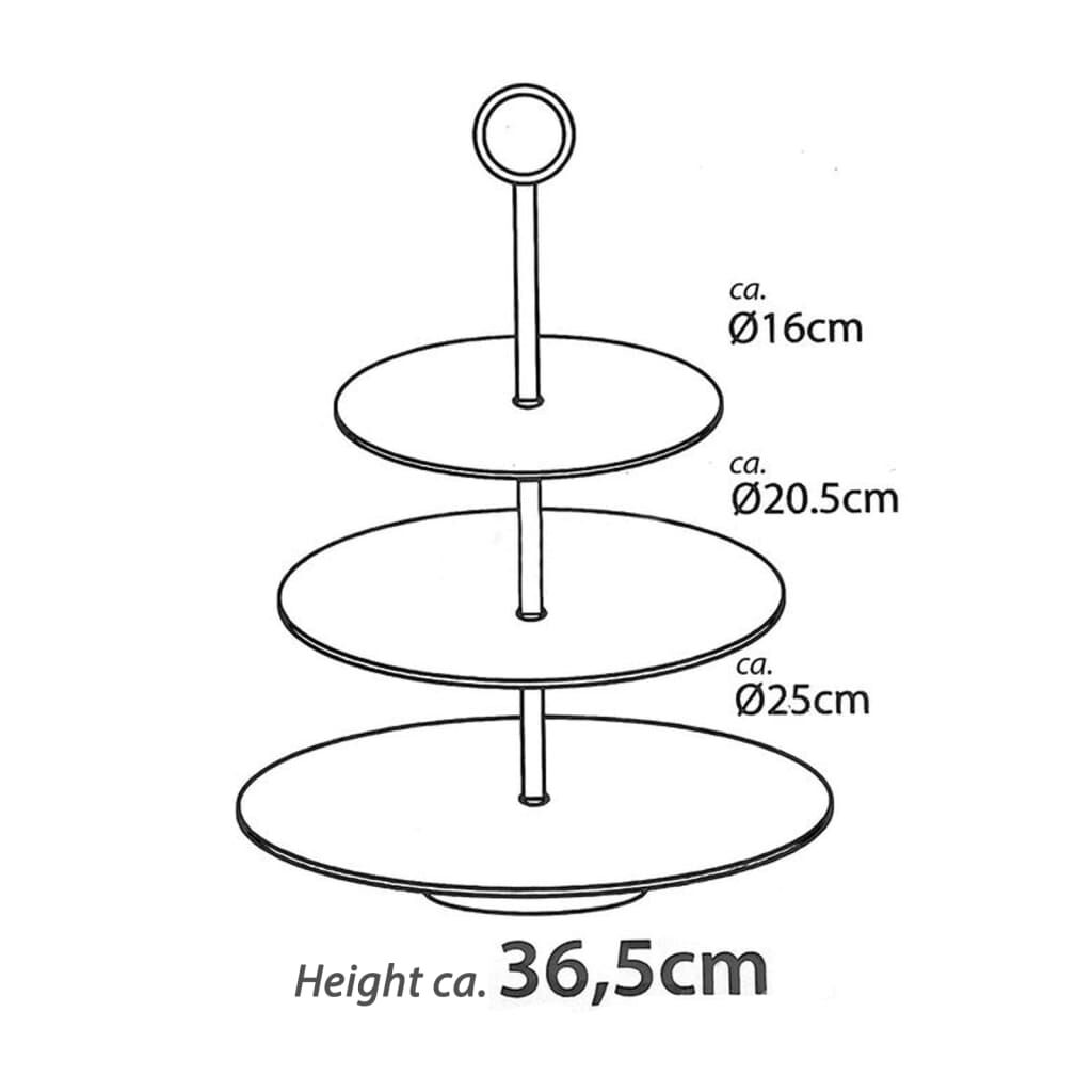Excellent Houseware Βάση Σερβιρίσματος 3 Επιπέδων 36,5 εκ Ανοξ. Ατσάλι