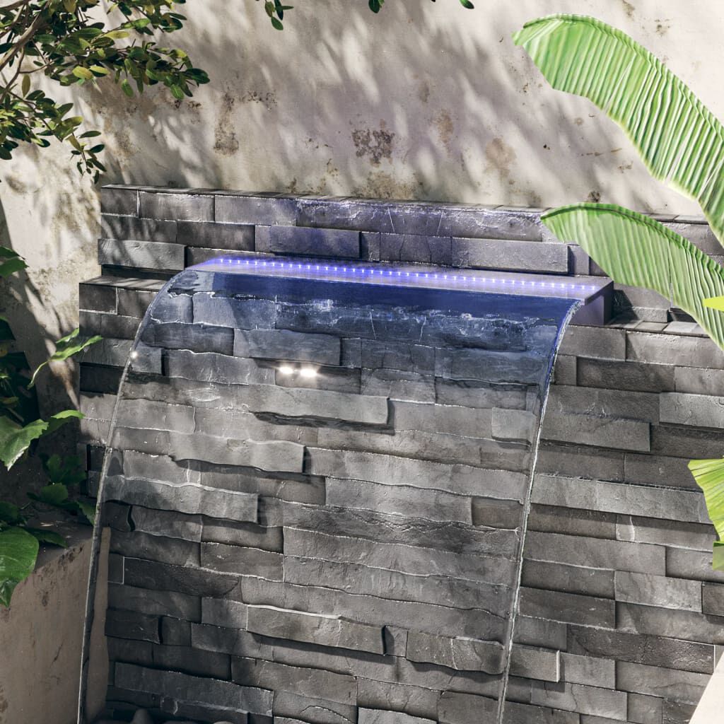 vidaXL Σιντριβάνι Καταρράκτης Πισίνας με RGB LED 90 εκ. Ακρυλικό