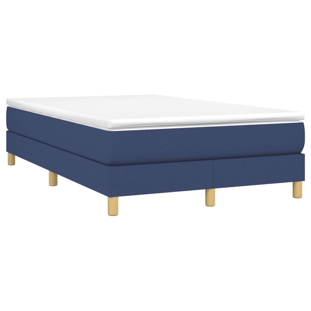 vidaXL Κρεβάτι Boxspring με Στρώμα Μπλε 120x200 εκ. Υφασμάτινο