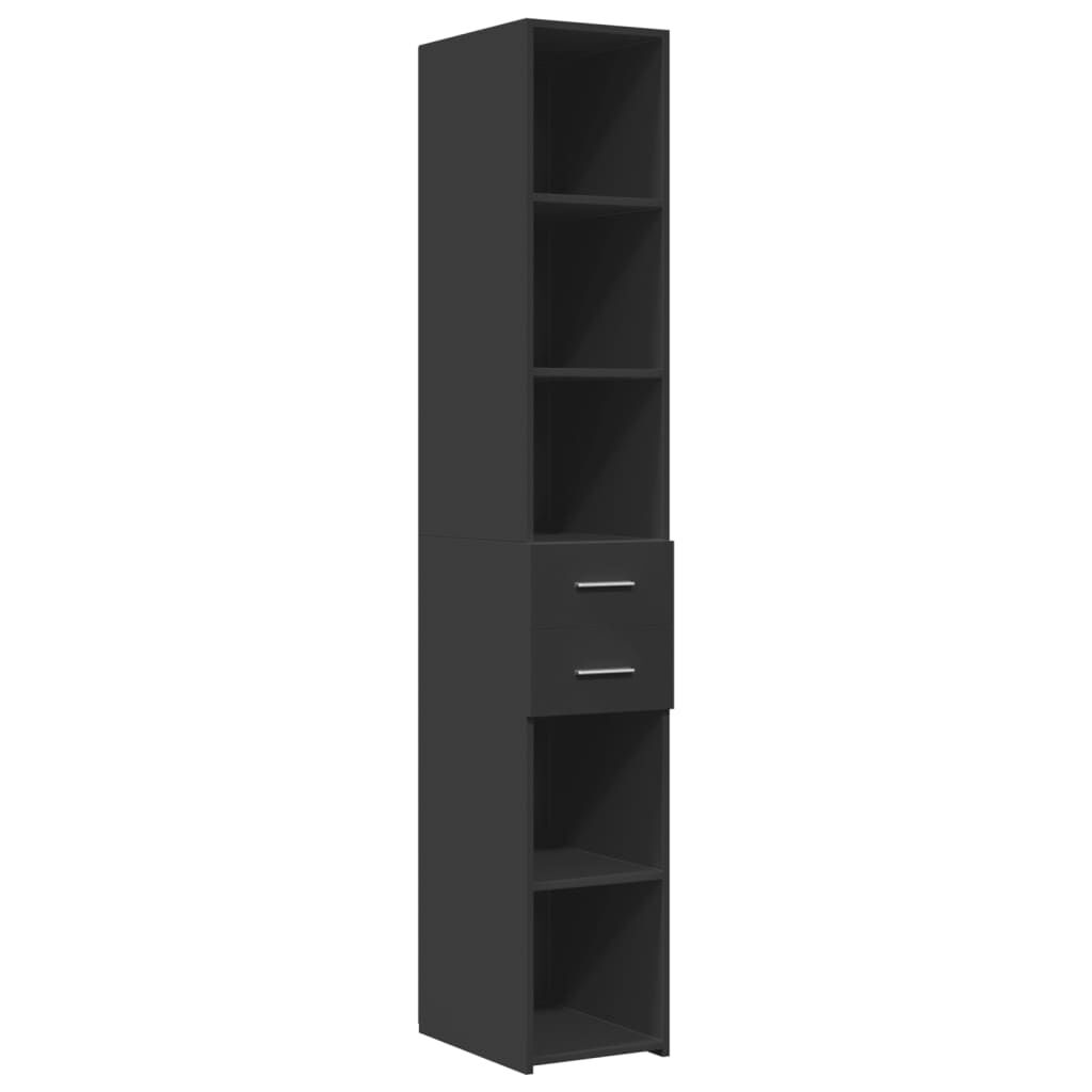 vidaXL Ντουλάπι Αποθήκευσης Στενό Μαύρο 30x42,5x225 εκ. Επεξεργ. Ξύλο