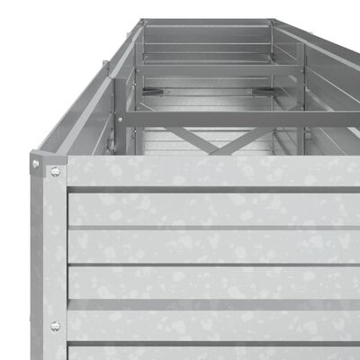 vidaXL Ζαρντινιέρα Υπερυψωμένη Ασημί 240x40x45 εκ. Γαλβανισμ. Χάλυβας