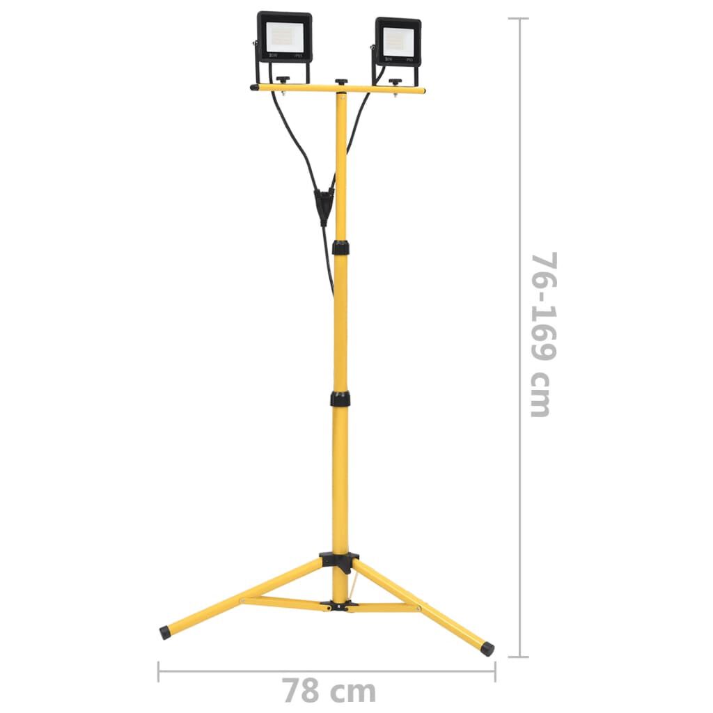 vidaXL Προβολέας LED με Τρίποδο Θερμό Λευκό 2 x 30 W