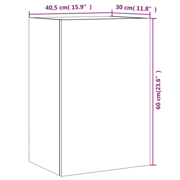 vidaXL Έπιπλο Τοίχου Τηλεόρασης Γκρι Σκυρ. 40,5x30x60 εκ. Επεξ. Ξύλο