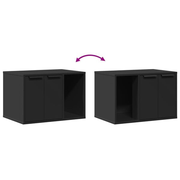 vidaXL Τουαλέτα Γάτας Περίφραξη Μαύρο 60x40x40 εκ. Επεξεργασμ. Ξύλο