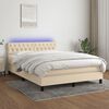 vidaXL &Kappa;&rho;&epsilon;&beta;ά&tau;&iota; Boxspring &mu;&epsilon; &Sigma;&tau;&rho;ώ&mu;&alpha; & LED &Kappa;&rho;&epsilon;&mu; 140x200 &epsilon;&kappa;. &Upsilon;&phi;&alpha;&sigma;&mu;ά&tau;&iota;&nu;&omicron;