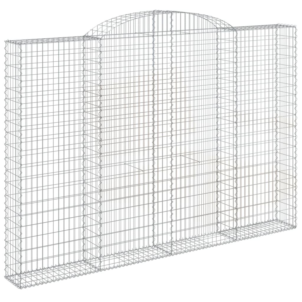 vidaXL Συρματοκιβώτια Τοξωτά 4 τεμ. 300x30x200/220 εκ. Γαλβαν. Ατσάλι