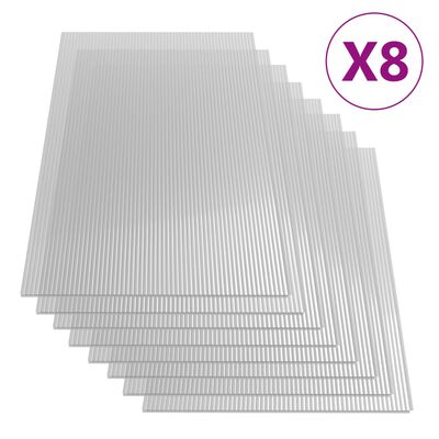 vidaXL Πολυκαρβονικά Φύλλα 8 τεμ. 4 χιλ. 121 x 60 εκ.