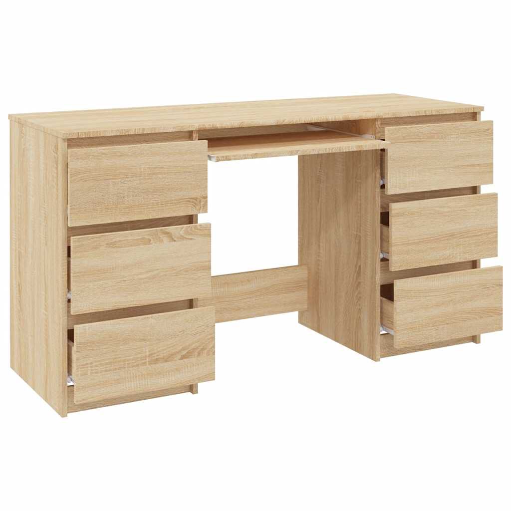 vidaXL Γραφείο Sonoma Δρυς 140 x 50 x 77 εκ. από Επεξ. Ξύλο