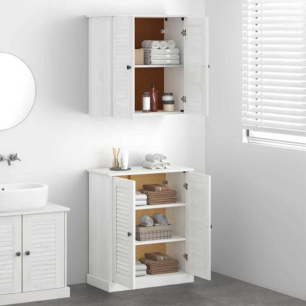 vidaXL Σετ Επίπλων Μπάνιου με ράφι 2 pcs Καφέ 67.5 x 34 x 80 εκ.