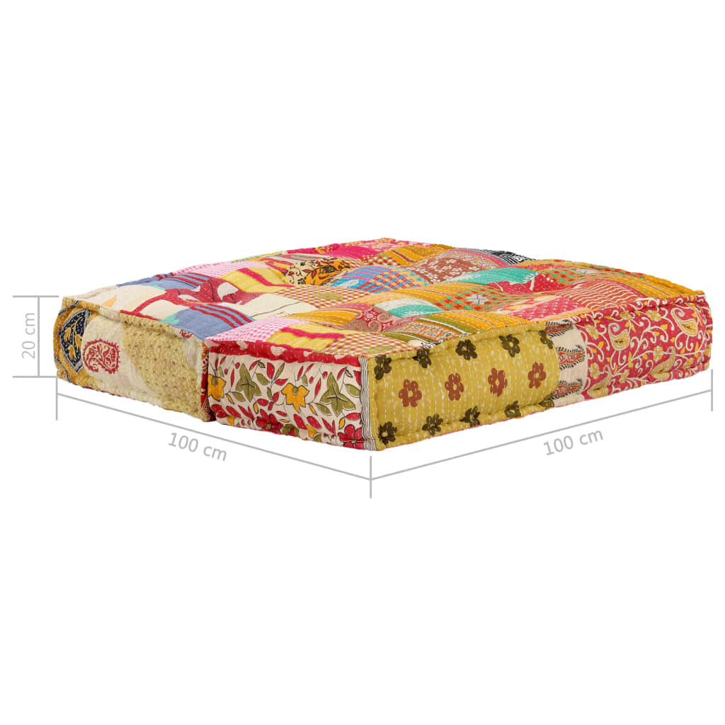vidaXL Πουφ Patchwork 100 x 100 x 20 εκ. Υφασμάτινο