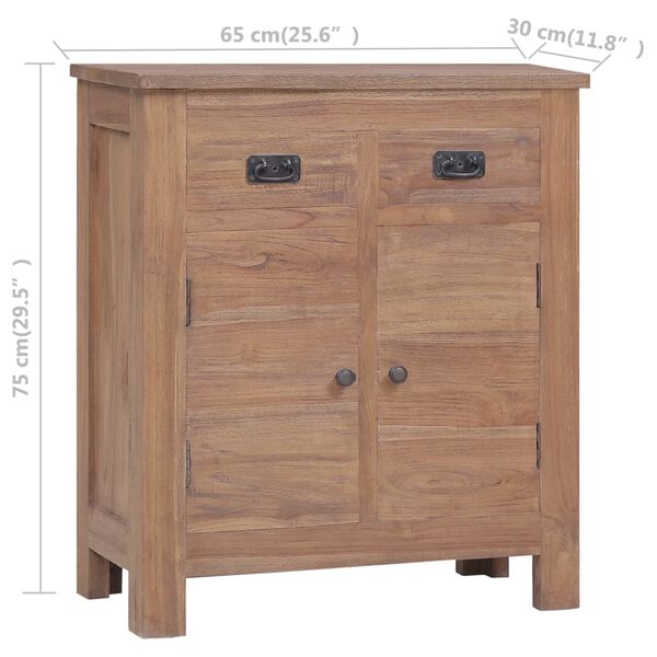 vidaXL Ντουλάπι με Συρτάρια 65 x 30 x 75 εκ. από Μασίφ Ξύλο Teak