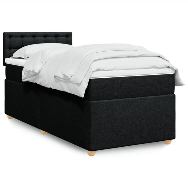 vidaXL &Kappa;&rho;&epsilon;&beta;ά&tau;&iota; Boxspring &mu;&epsilon; &Sigma;&tau;&rho;ώ&mu;&alpha; &Mu;&alpha;ύ&rho;&omicron; 90x190 &epsilon;&kappa;.&Upsilon;&phi;&alpha;&sigma;&mu;ά&tau;&iota;&nu;&omicron;