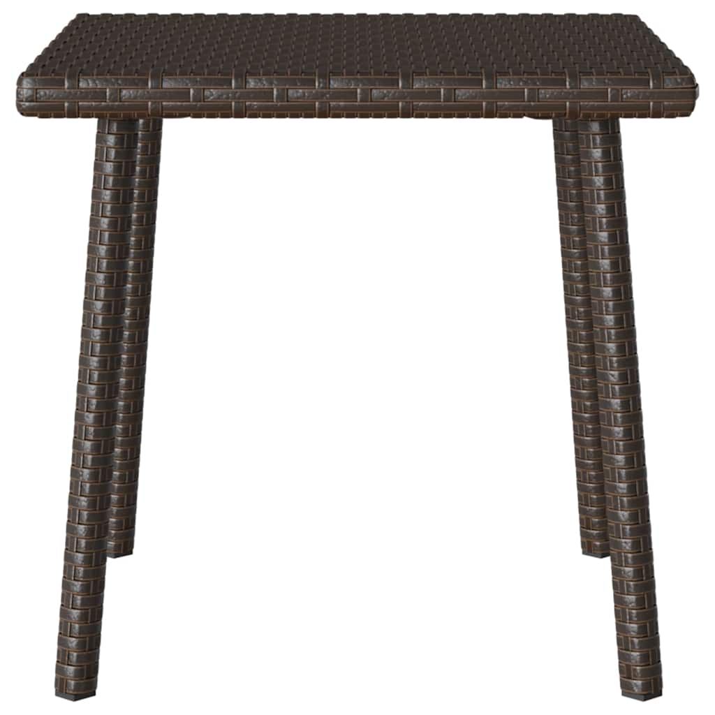 vidaXL Κήπος Τραπέζι καφέ ορθογώνιο καφέ 40x40x37 cm Poly Rattan