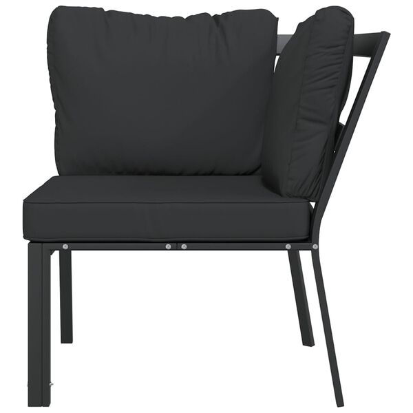 vidaXL Καρέκλα Κήπου 76 x 76 x 79 εκ. Ατσάλινη με Γκρι Μαξιλάρια